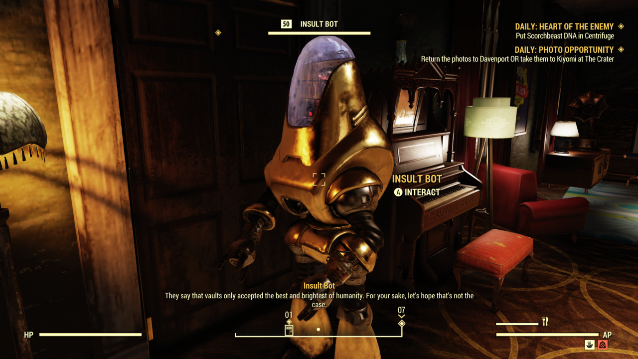 Fallout 76: Insult Bot inside the Overseer's house by SPARTAN22294 on ...