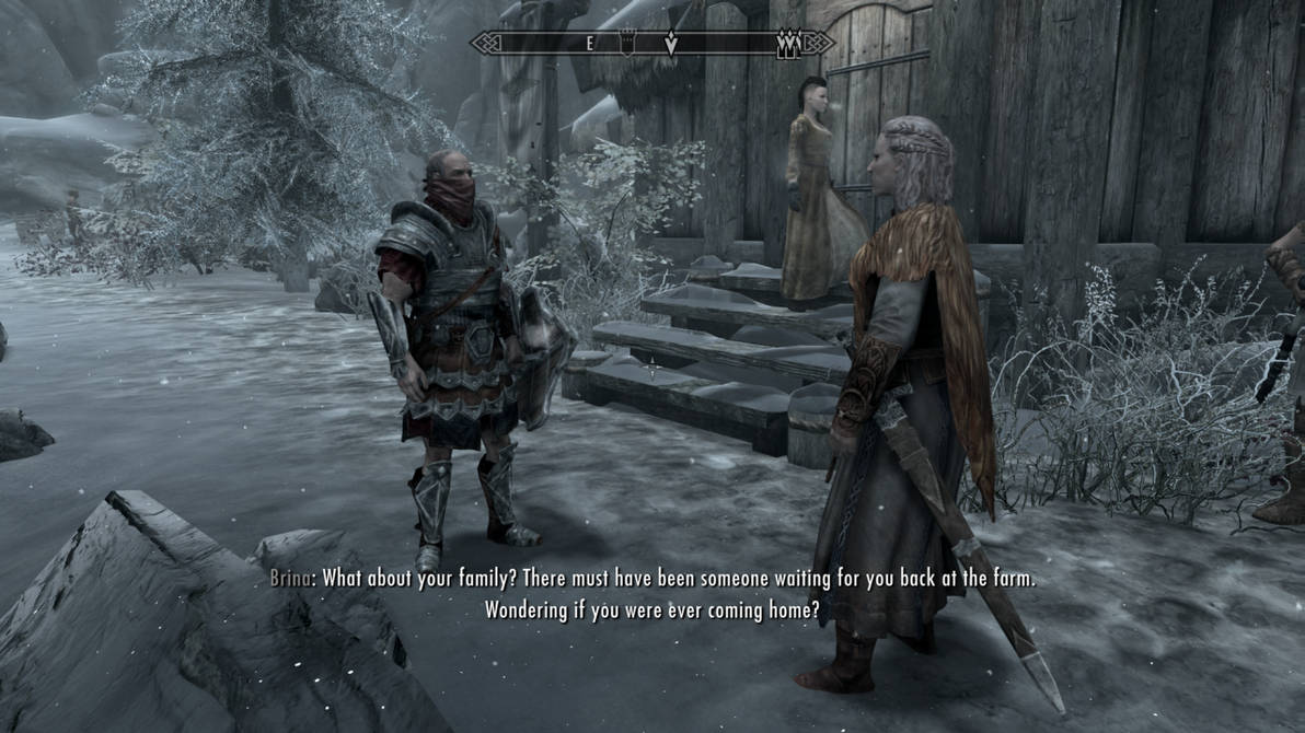 SKYRIM Brina Merilis talks with Horik Halfhand by SPARTAN22294 on