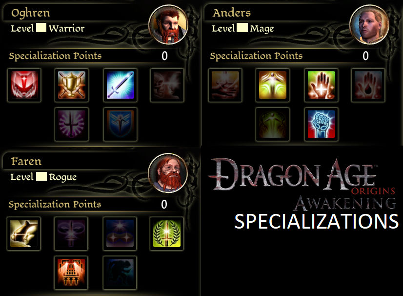 Dragon Age Origins Awakening: Specializations by SPARTAN22294 on