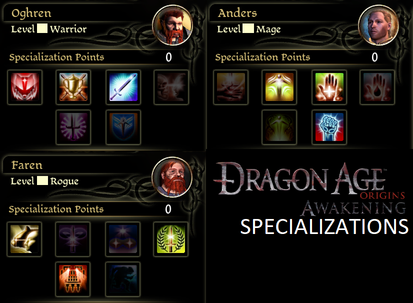 Dragon Age Origins Awakening: Specializations by SPARTAN22294 on DeviantArt