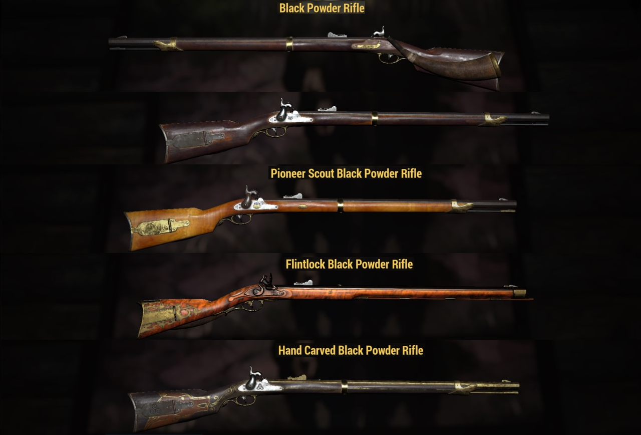 Fallout 76 Black Powder Rifles by SPARTAN22294 on DeviantArt