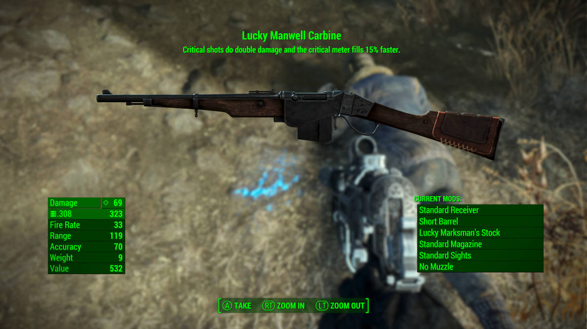 Fallout 4: Lucky Manwell Carbine by SPARTAN22294 on DeviantArt