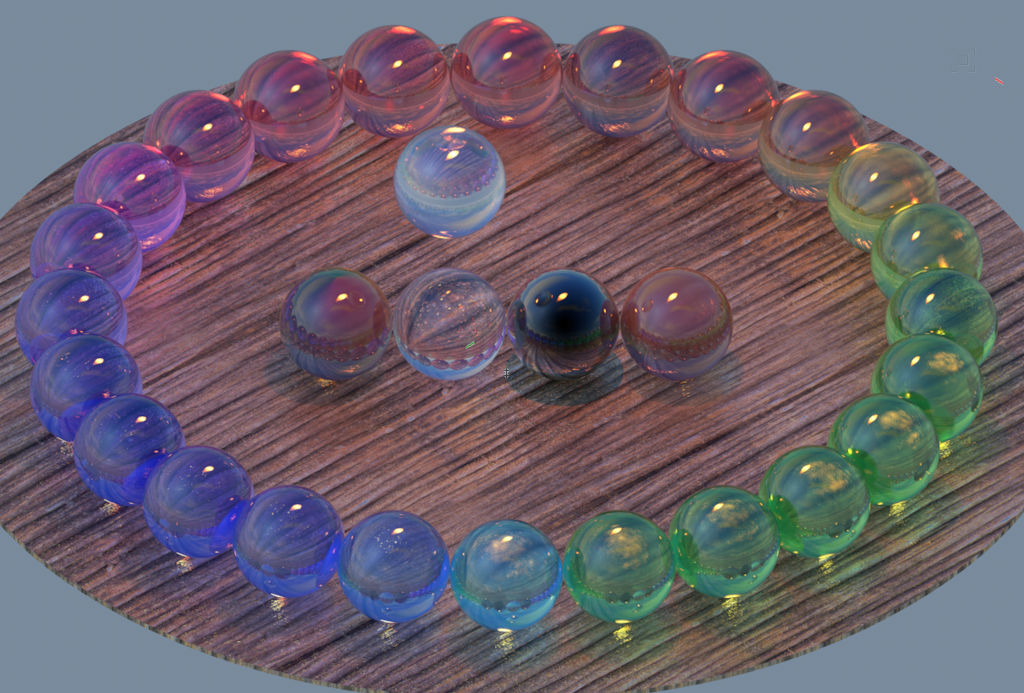 24 hues of optical glass w/ dielectric reflection