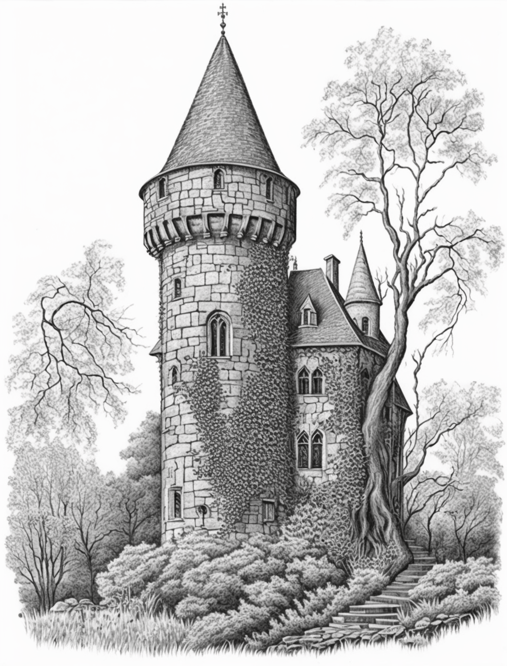 Castle Tower Drawing