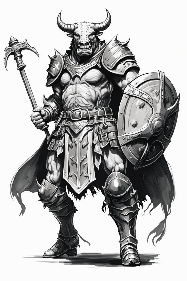 Minotaur Sketch 1 by TheSmilingOgre on DeviantArt