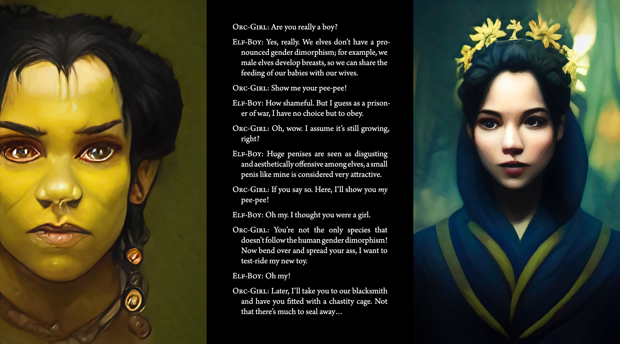Orc-Boy and Elf-Girl by Marfisa on DeviantArt