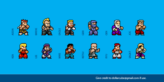 Street Fighter 1 Sprites by dollarcube on DeviantArt