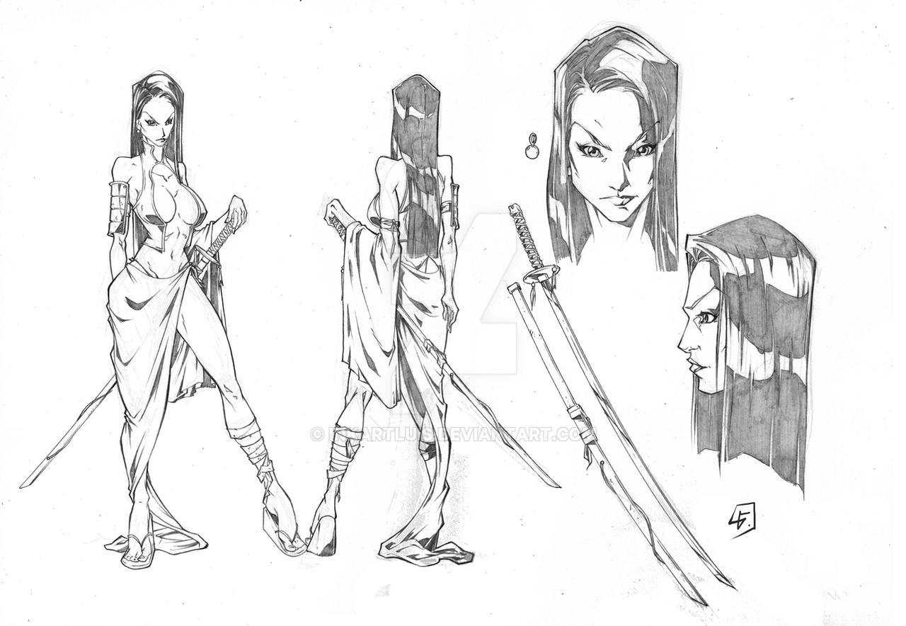 Samurai Woman Character Design Commission