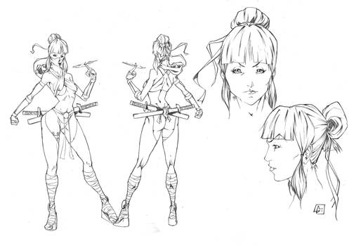Ninja Woman Character Design Commission