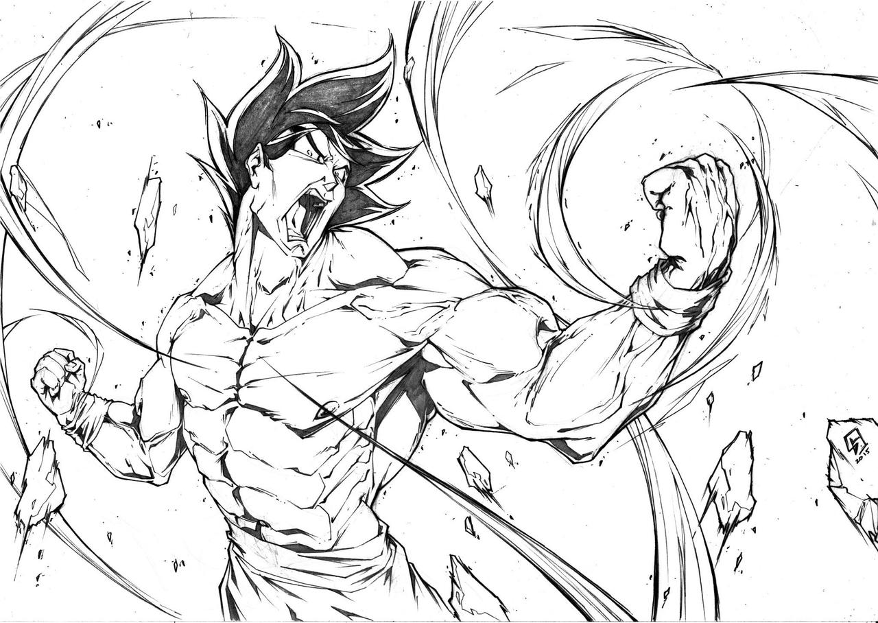Son Goku Fighting Mode Dragon ball by marvelmania on DeviantArt