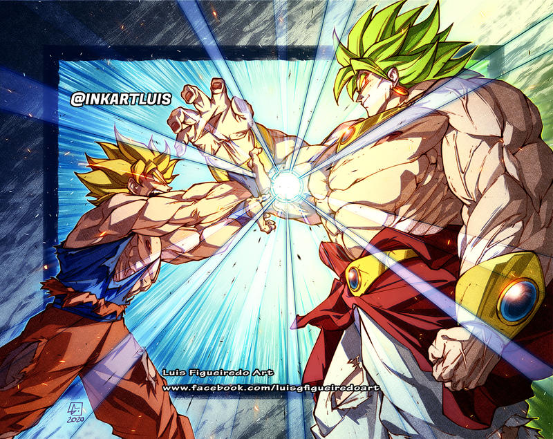 Broly and Son Goku (Kakarot) Dragon ball Kakumei by Yzamorax on