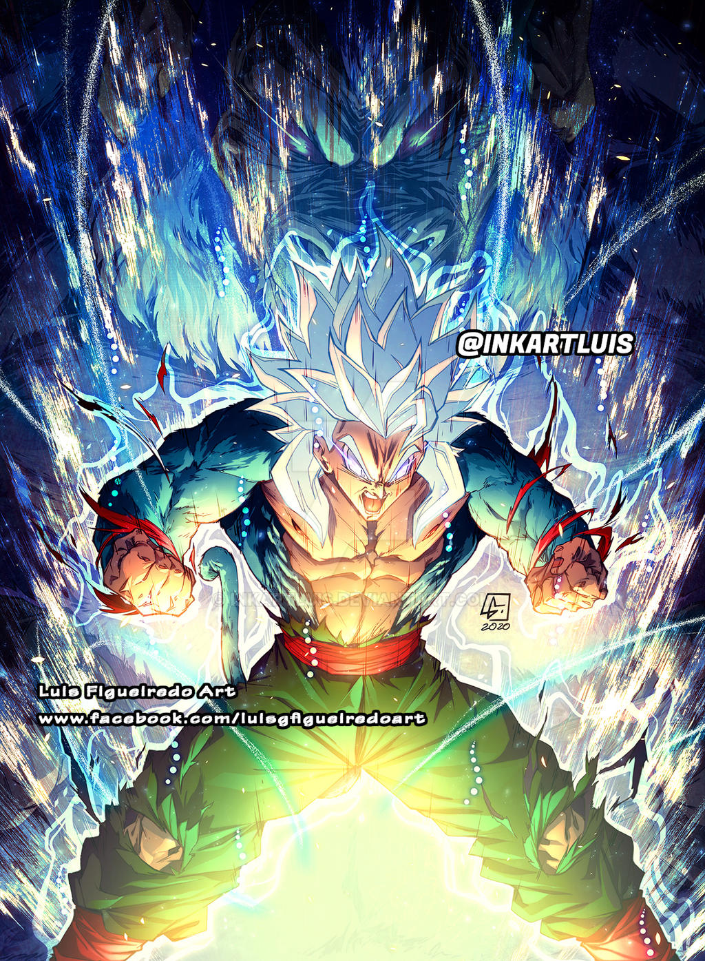 Goku SS4 and Goku Ultra Instinct (Split Drawing) by Lucas-Card on DeviantArt
