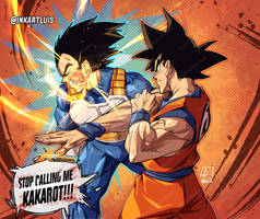 Goku slaps Vegeta