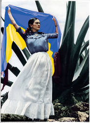 Frida Kahlo With Ukraine Flag