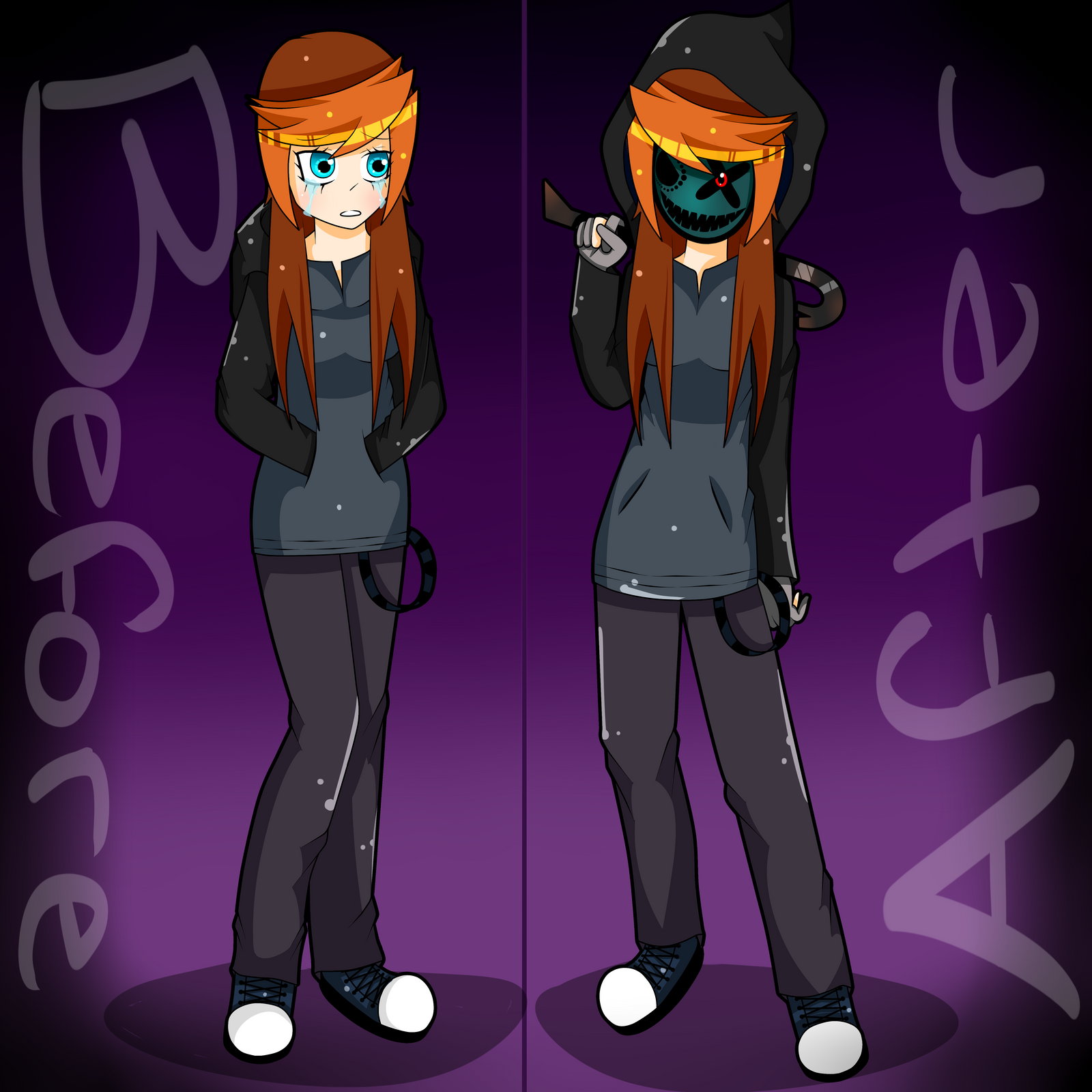 Before and After Affect - Creepypasta OC Gwen -