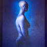 blue female figure study