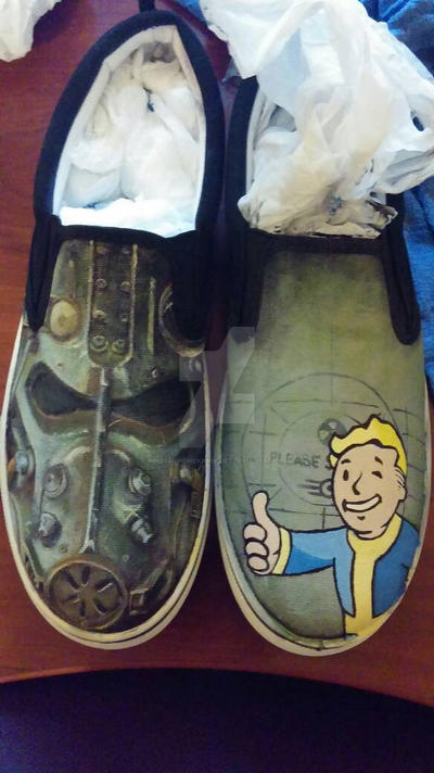 Fallout Crocks Fallout 4 inspired canvas shoes by DinosaurChicknNugget on DeviantArt
