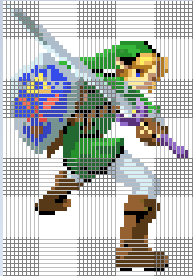 Link Cross Stitch Pattern *colored version*