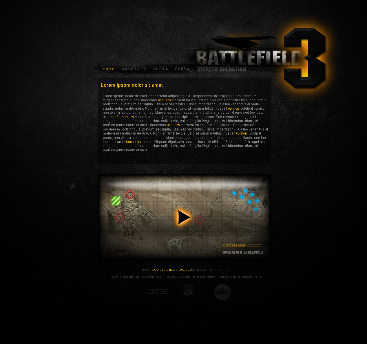 Battlefield 3 concept site