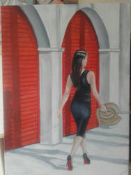 pin up in oil on canvas 