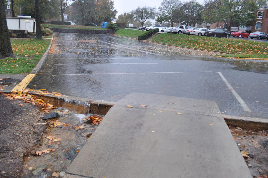 semi-flooded parking (Hurricane Sandy Mon)