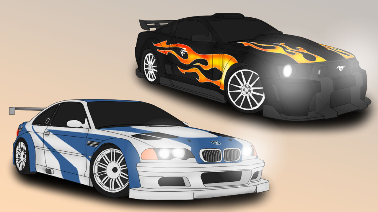 Player M3 GTR and Razor Mustang GT by 112sunny on DeviantArt