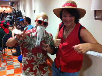 Luffy and Master Roshi at Animate Miami 2013