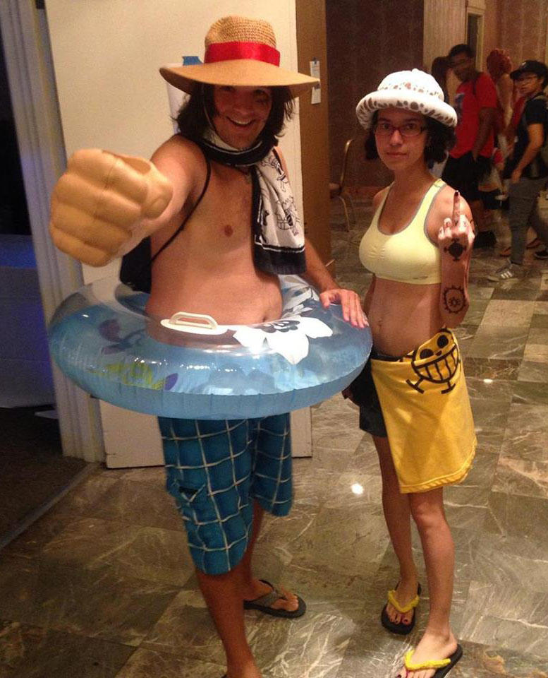 Luffy and Law Swim wear at Chibi-pa Sampler 2015 by BigJaa