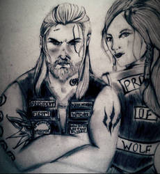 The Witcher: Outlaw biker Geralt and Triss
