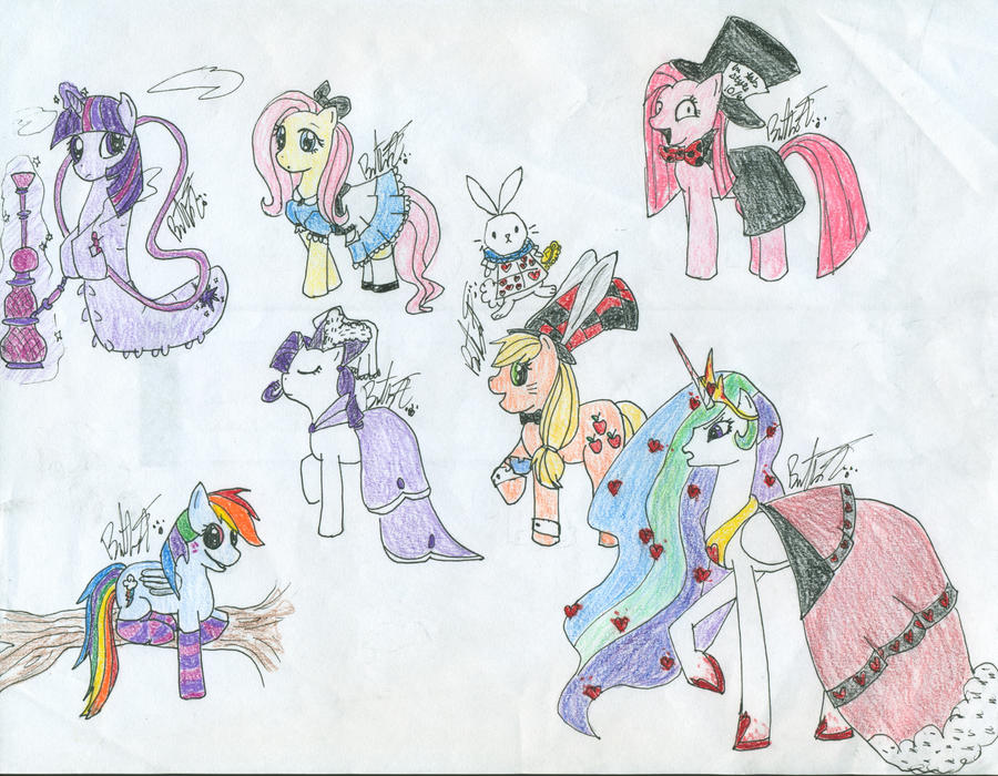 Alice in Wonderland Ponies