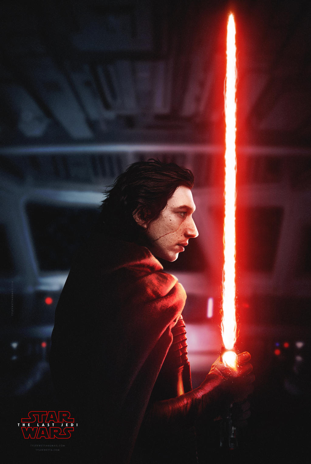 The Last Jedi movie poster - Kylo by tyler-wetta
