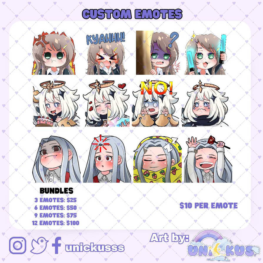 Open Emotes Commission by unickusss on DeviantArt