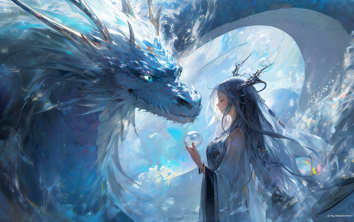 Water Magic: Sorceress and the Dragon by AIGFantasy on DeviantArt