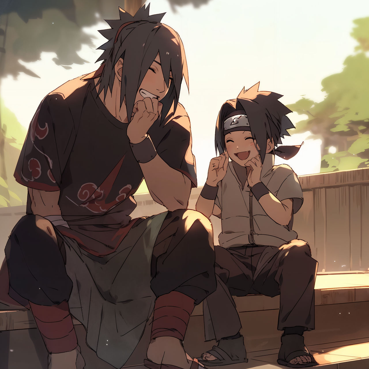 Brothers in Laughter: Itachi and Sasuke by AIGFantasy on DeviantArt
