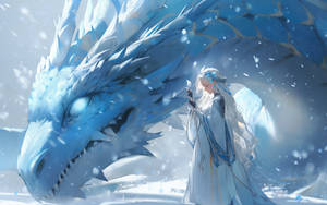 Frozen Magic: Ice Dragon and Sorceress