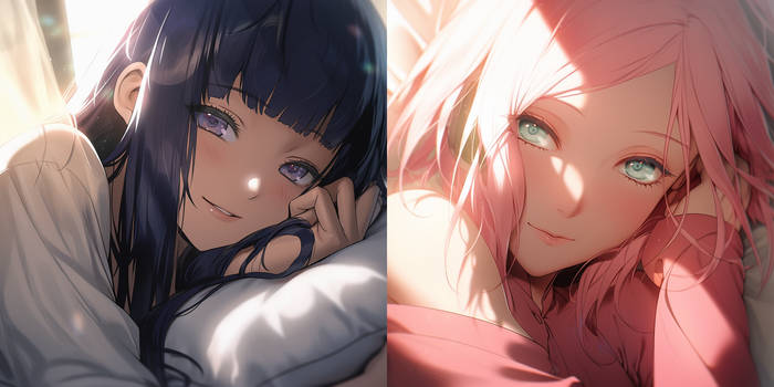 Morning Routine: Hinata and Sakura