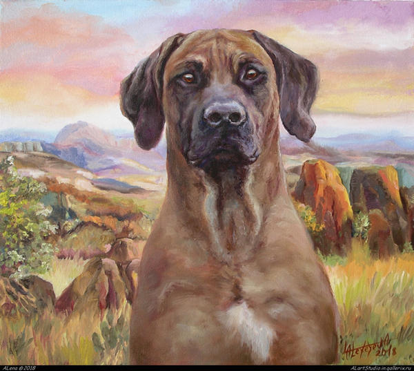 Rhodesian Ridgeback Art Base Rhodesian Ridgeback. July 2018. Oil on canvas by alartstudio on DeviantArt