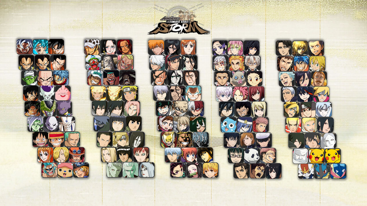 Anime Heroes Ultimate Stars STORM: Roster by Carsyn125 on DeviantArt
