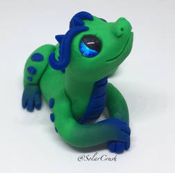 Green and Blue Clay Dragon