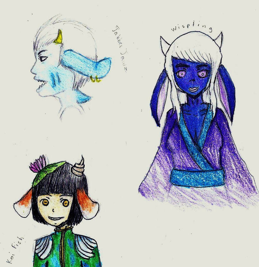 Goatlings: Jabberjaw, Wispling, Koi Fish by Aagney on DeviantArt