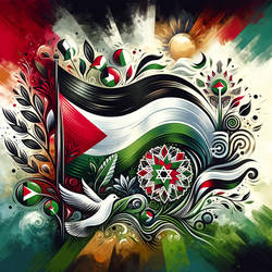 Resilience in Colors: A Symbolic Palestinian Flag 