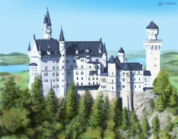 Neuschwanstein castle study by VishKeks