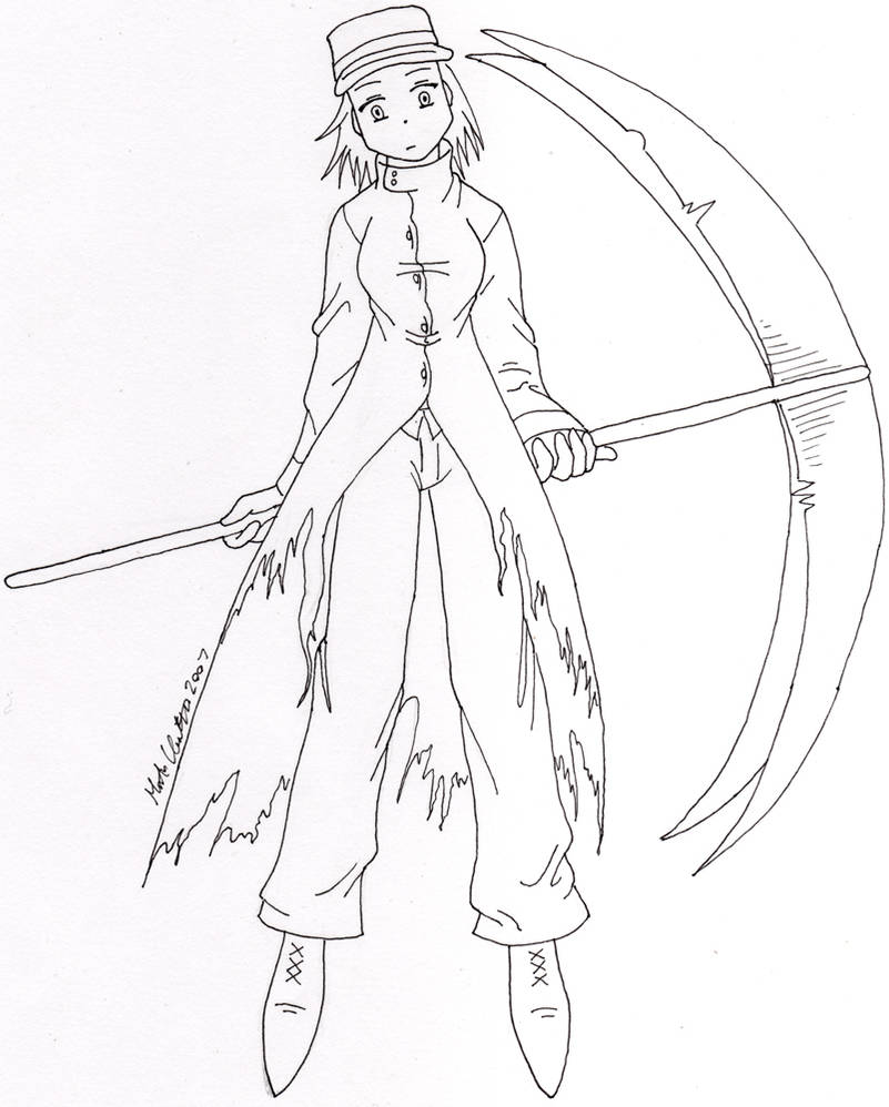 Scythe Warrior Lineart by HomunculusLover on DeviantArt