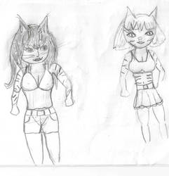 chibi neko Ari and Emi