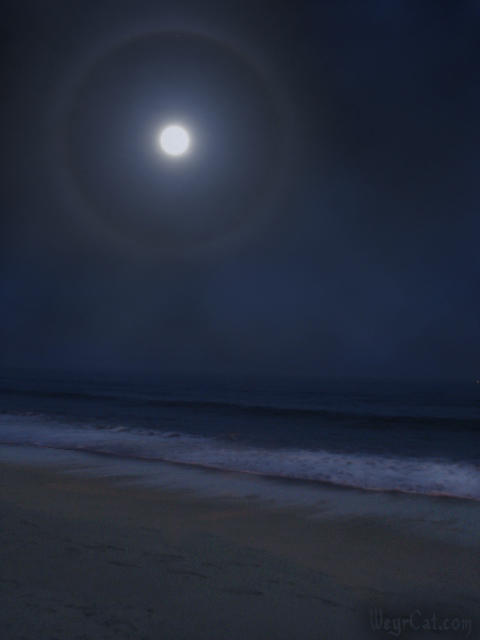 Moon Ring over Beach