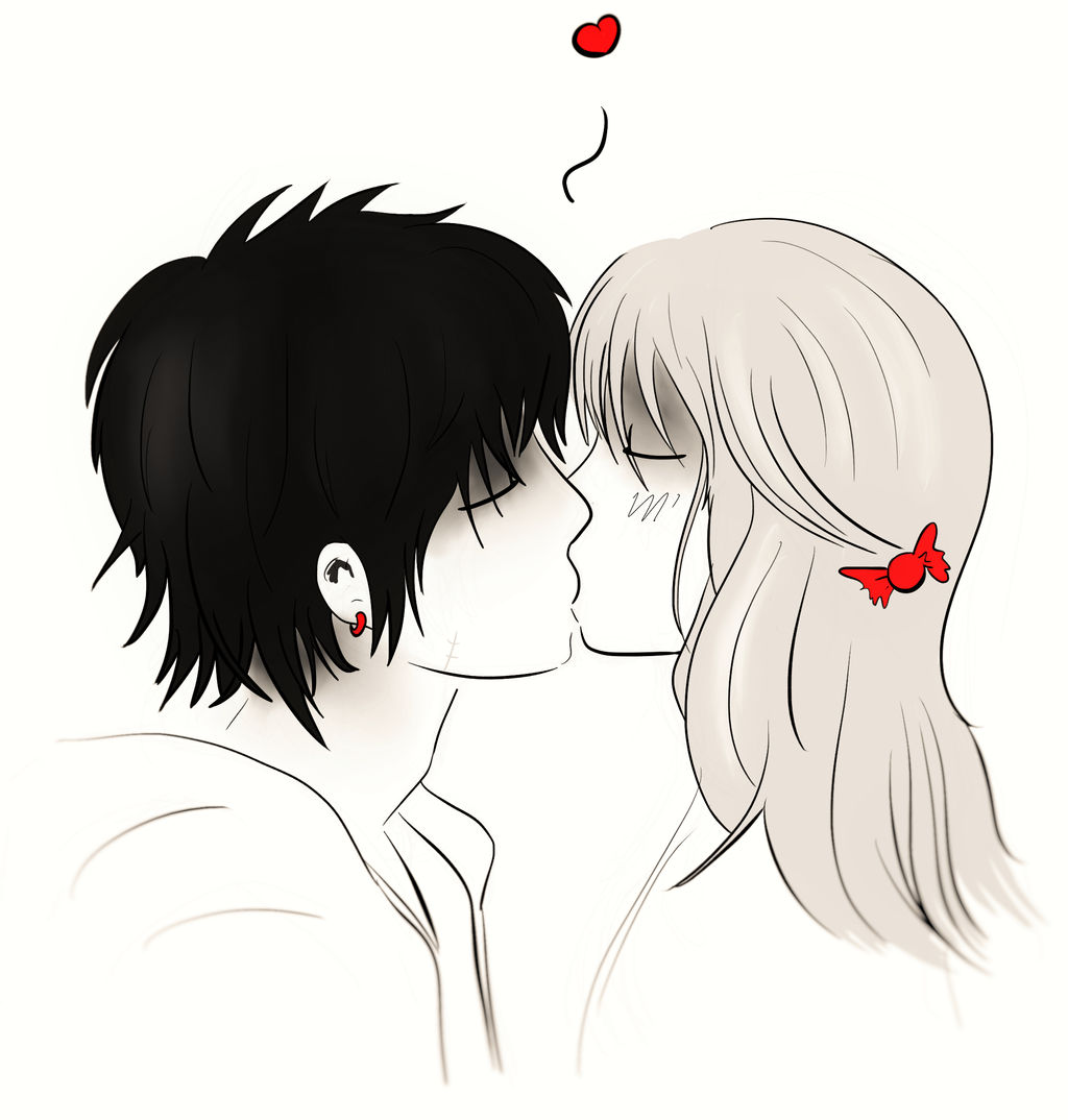 Cute Anime Couple, kis, kiss, cute, animeboy, animegirl, animekiss