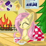 Fluttershy by the fireplace