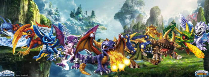 Skylanders Dragons Facebook Cover (w/o text)