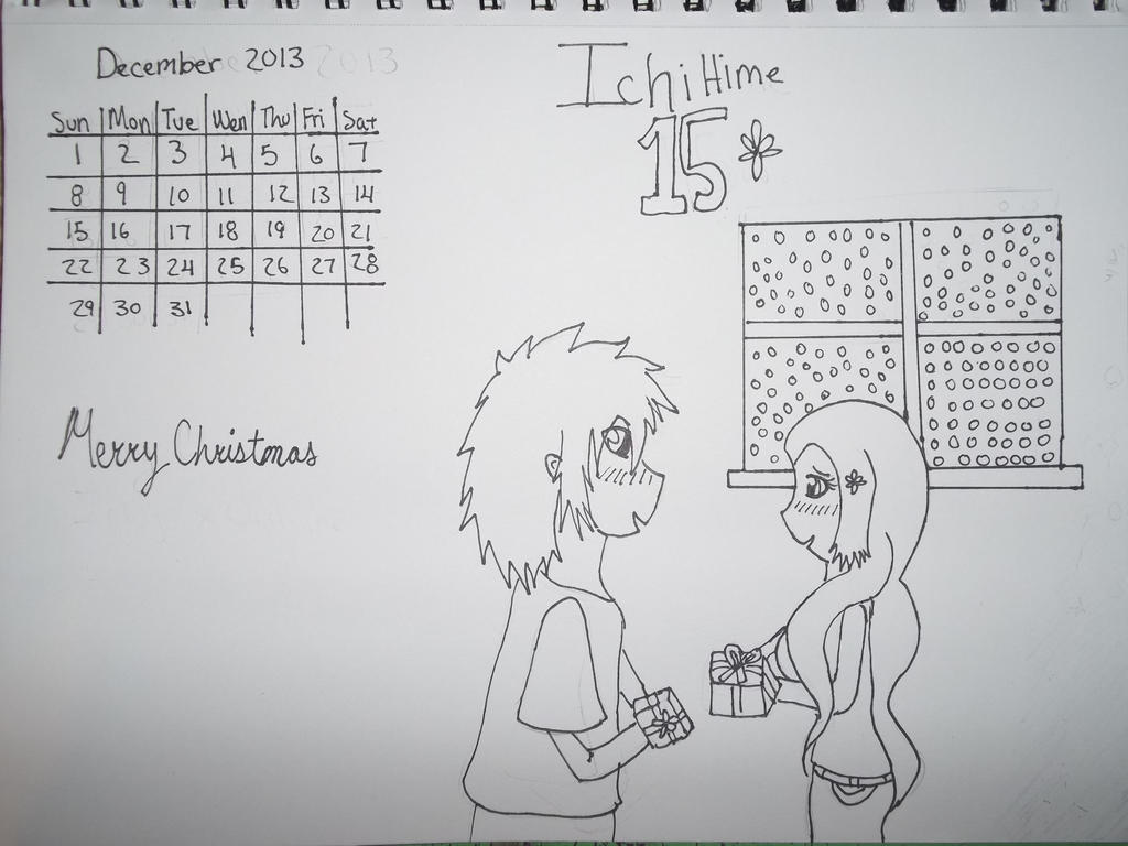 Ichihime december calender 2013 line art