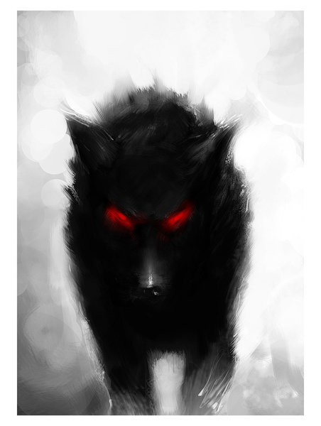 Black Wolf With Red Eyes by Amberthekillerwolf on DeviantArt
